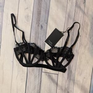 NWT Thistle & Spire Sidney Black Open Cup Bra 32DD